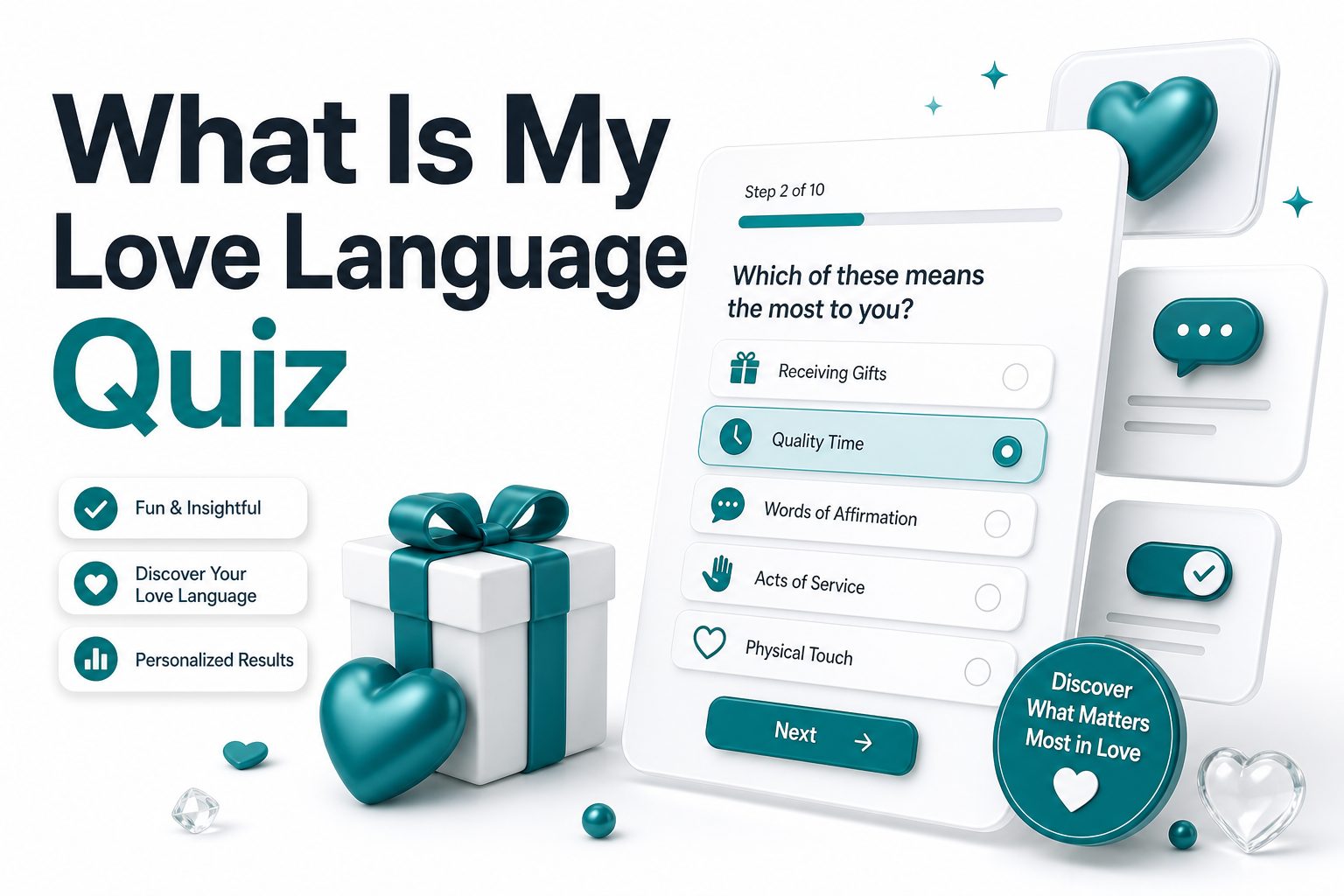 Couple taking a love language quiz together on a laptop